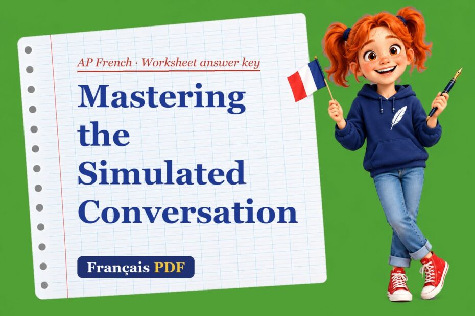 Mastering the Simulated Conversation – AP French worksheet answer key with Zoé, the Français PDF coach