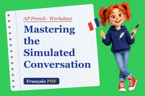 Mastering the Simulated Conversation – AP French worksheet with Zoé, the Français PDF coach