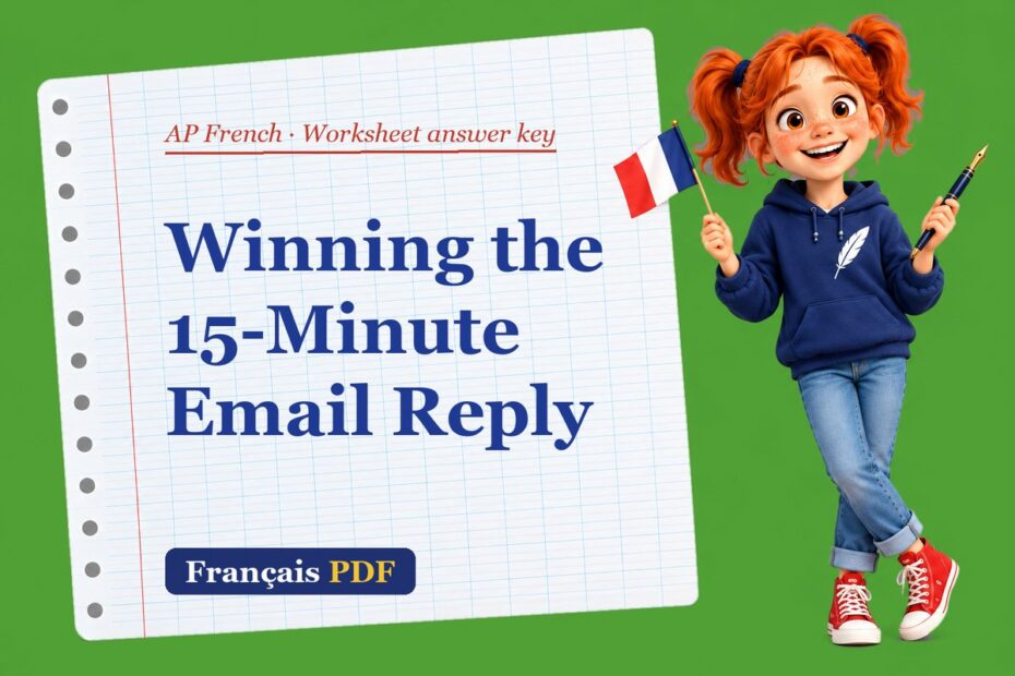 Winning the 15-Minute Email Reply – AP French worksheet answer key with Zoé, the Français PDF coach