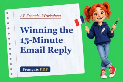 Winning the 15-Minute Email Reply – AP French worksheet with Zoé, the Français PDF coach