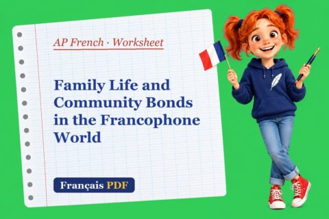 Family Life and Community Bonds in the Francophone World – AP French worksheet with Zoé, the Français PDF coach