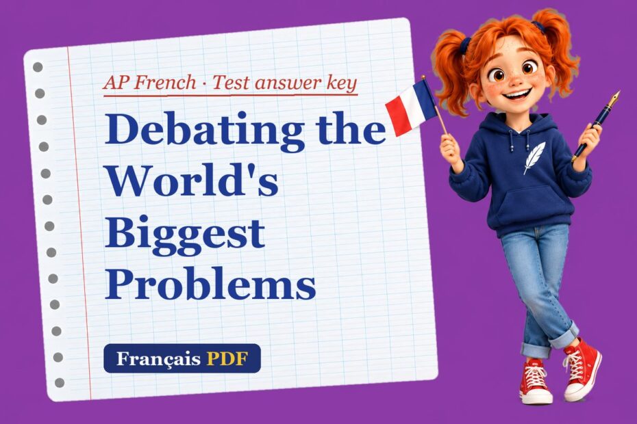 Debating the World's Biggest Problems – AP French test answer key with Zoé, the Français PDF coach