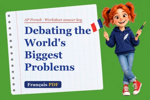 Debating the World's Biggest Problems – AP French worksheet answer key with Zoé, the Français PDF coach