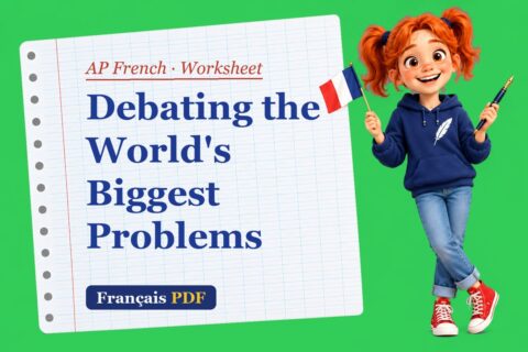 Debating the World's Biggest Problems – AP French worksheet with Zoé, the Français PDF coach