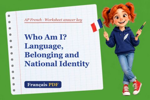 Who Am I? Language, Belonging and National Identity – AP French worksheet answer key with Zoé, the Français PDF coach