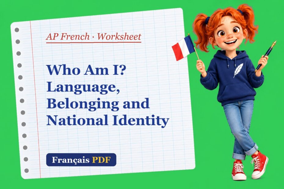 Who Am I? Language, Belonging and National Identity – AP French worksheet with Zoé, the Français PDF coach