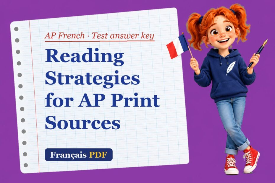Reading Strategies for AP Print Sources – AP French test answer key with Zoé, the Français PDF coach