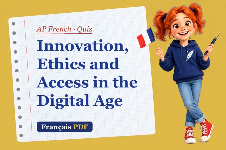 Innovation, Ethics and Access in the Digital Age – AP French quiz with Zoé, the Français PDF coach