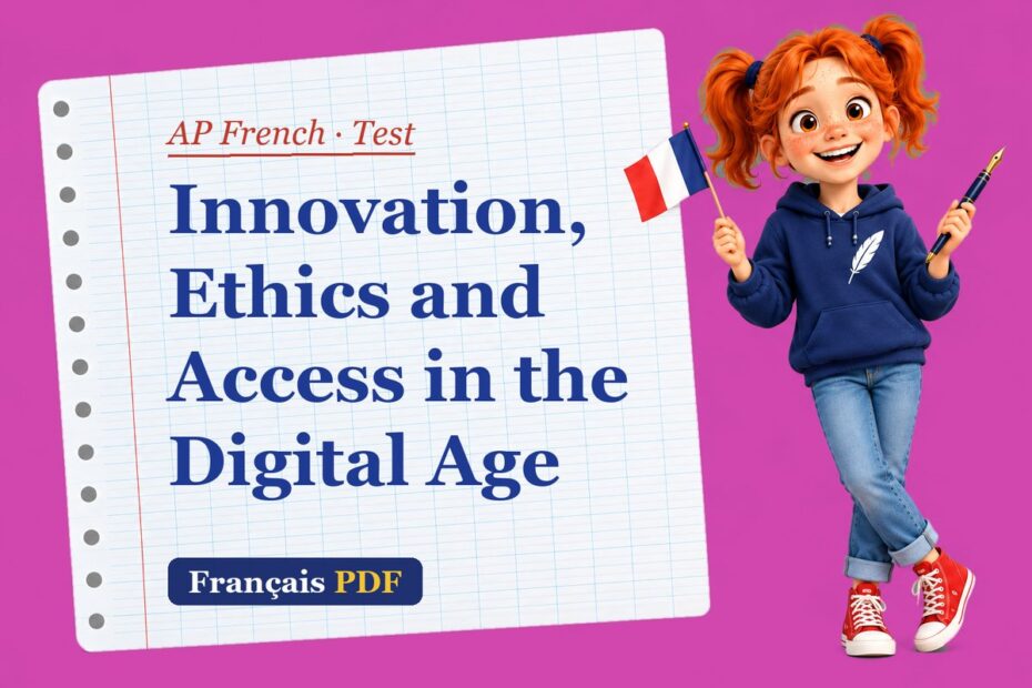 Innovation, Ethics and Access in the Digital Age – AP French test with Zoé, the Français PDF coach
