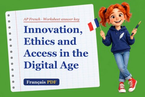 Innovation, Ethics and Access in the Digital Age – AP French worksheet answer key with Zoé, the Français PDF coach