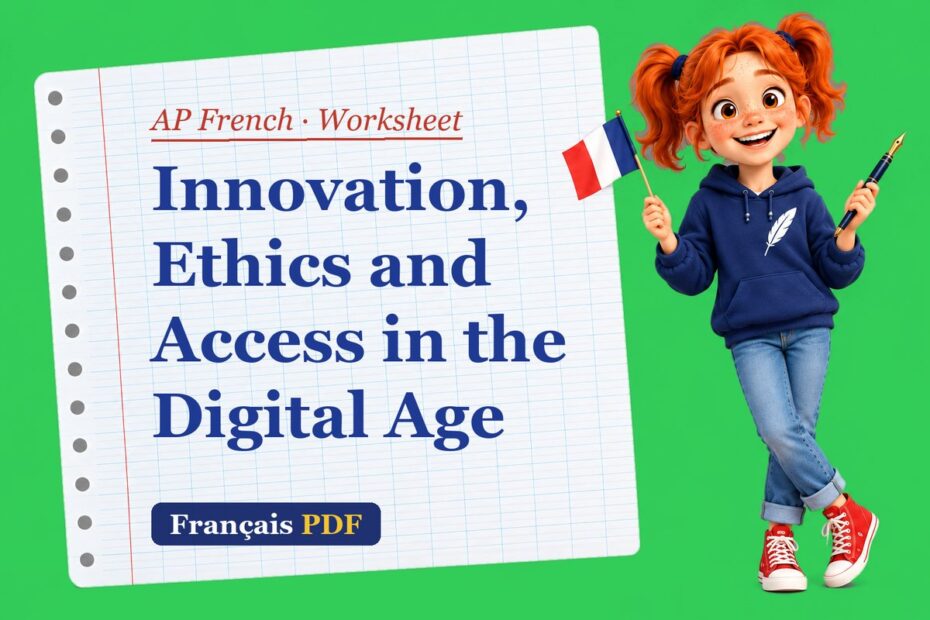 Innovation, Ethics and Access in the Digital Age – AP French worksheet with Zoé, the Français PDF coach