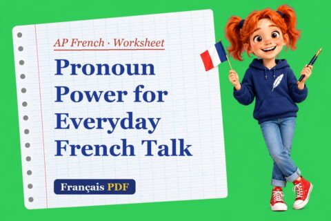 Pronoun Power for Everyday French Talk – AP French worksheet with Zoé, the Français PDF coach