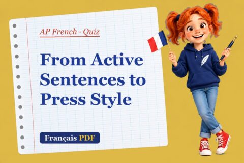 From Active Sentences to Press Style – AP French quiz with Zoé, the Français PDF coach