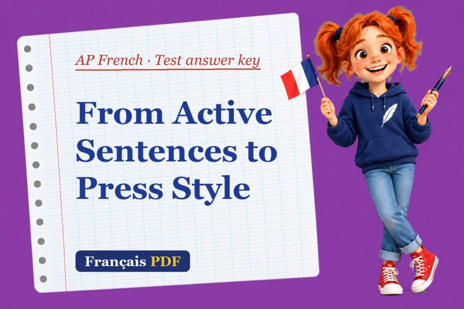 From Active Sentences to Press Style – AP French test answer key with Zoé, the Français PDF coach