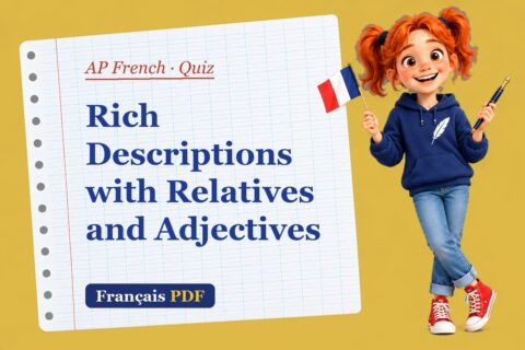 Rich Descriptions with Relatives and Adjectives – AP French quiz with Zoé, the Français PDF coach