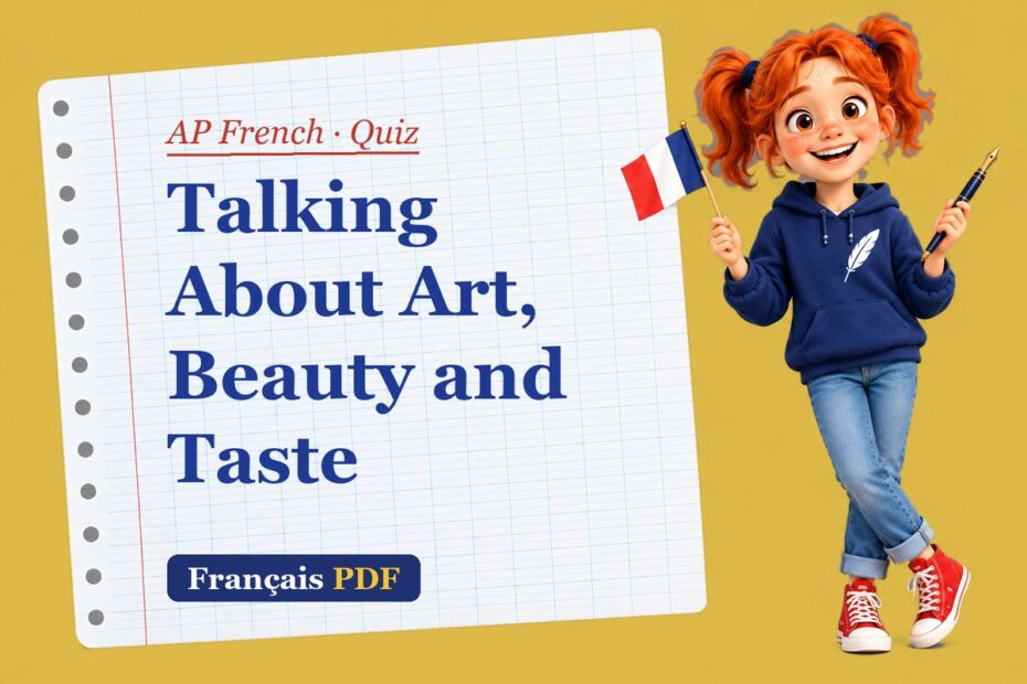 Talking About Art, Beauty and Taste – AP French quiz with Zoé, the Français PDF coach