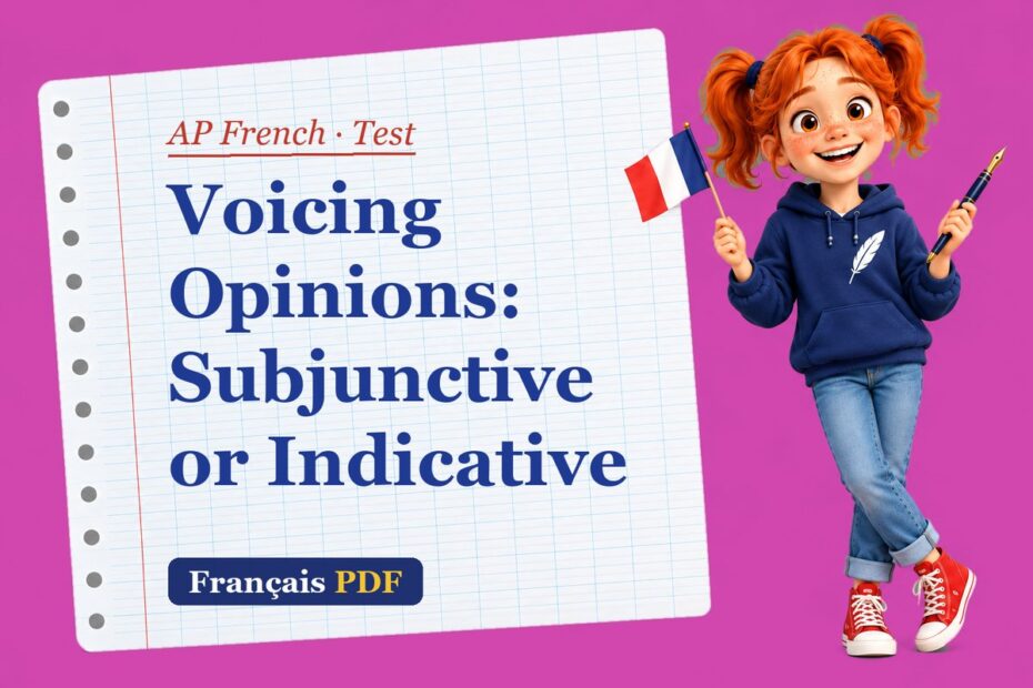 Voicing Opinions: Subjunctive or Indicative – AP French test with Zoé, the Français PDF coach