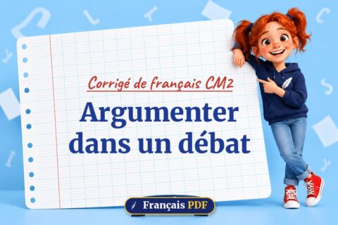 Argumenter dans un débat : corrigé de français cm2, illustration Français PDF
