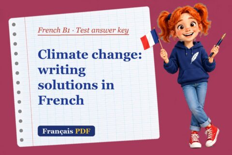 Climate change: writing solutions in French – French B1 test answer key with Zoé, the Français PDF coach
