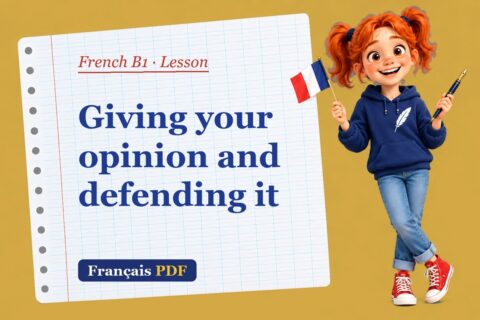 Giving your opinion and defending it – French B1 lesson with Zoé, the Français PDF coach