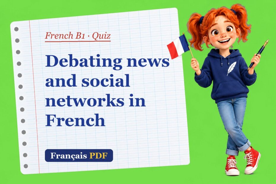 Debating news and social networks in French – French B1 quiz with Zoé, the Français PDF coach