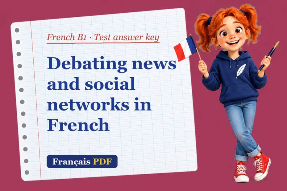 Debating news and social networks in French – French B1 test answer key with Zoé, the Français PDF coach