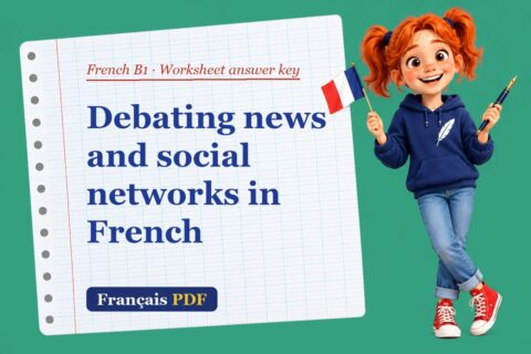 Debating news and social networks in French – French B1 worksheet answer key with Zoé, the Français PDF coach