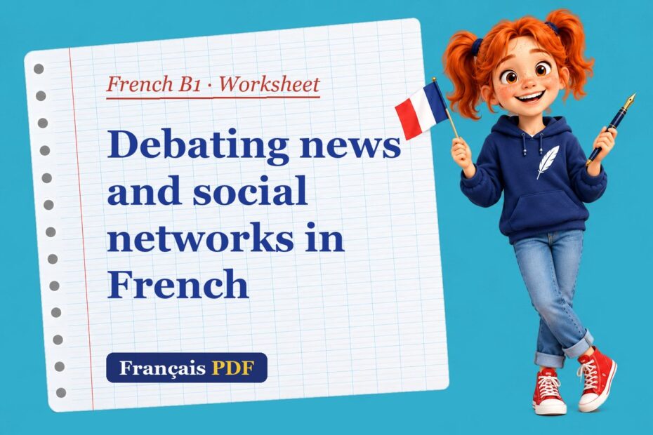 Debating news and social networks in French – French B1 worksheet with Zoé, the Français PDF coach