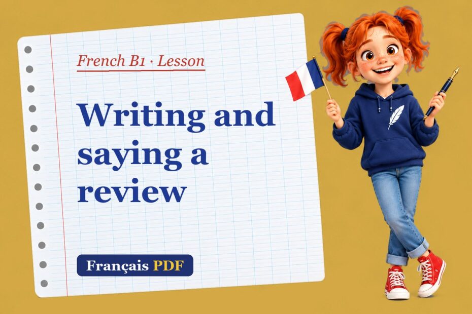 Writing and saying a review – French B1 lesson with Zoé, the Français PDF coach