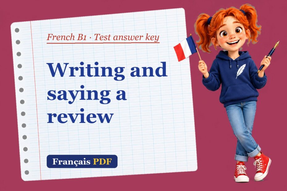 Writing and saying a review – French B1 test answer key with Zoé, the Français PDF coach