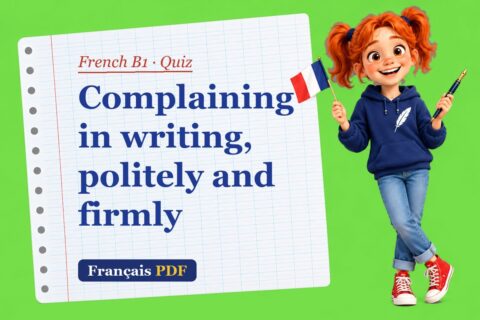 Complaining in writing, politely and firmly – French B1 quiz with Zoé, the Français PDF coach