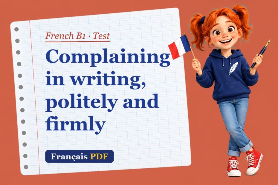 Complaining in writing, politely and firmly – French B1 test with Zoé, the Français PDF coach