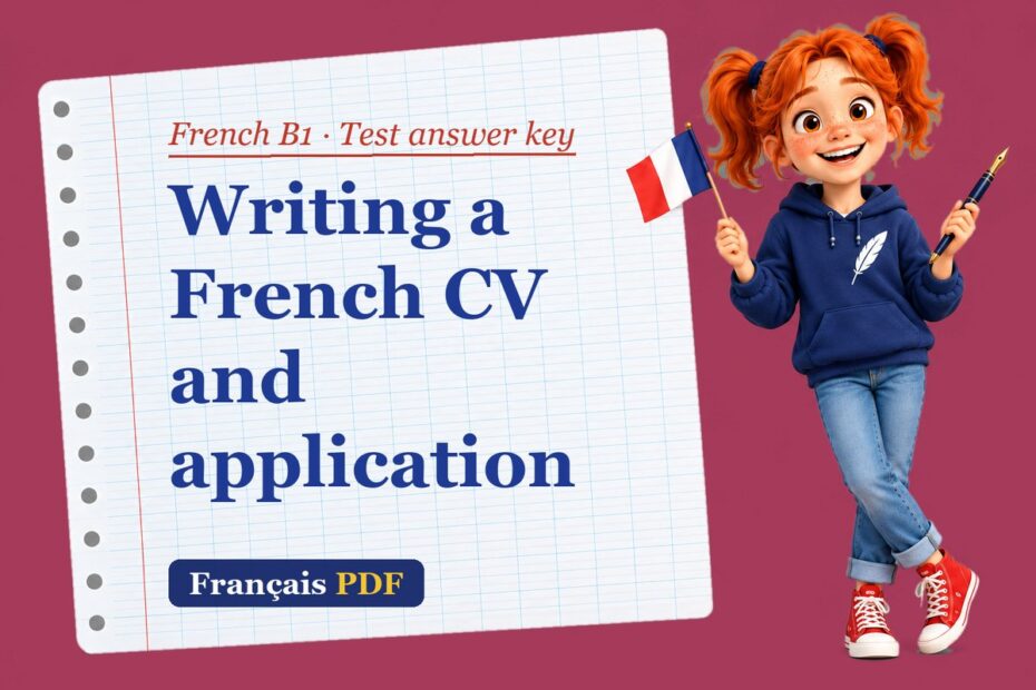 Writing a French CV and application – French B1 test answer key with Zoé, the Français PDF coach