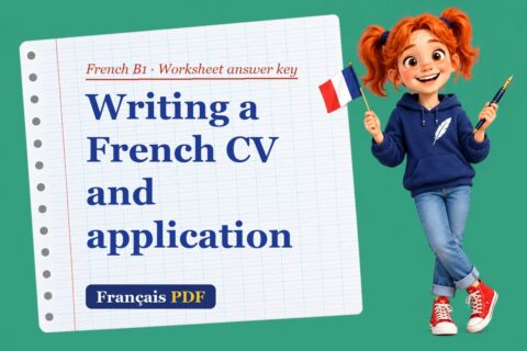 Writing a French CV and application – French B1 worksheet answer key with Zoé, the Français PDF coach