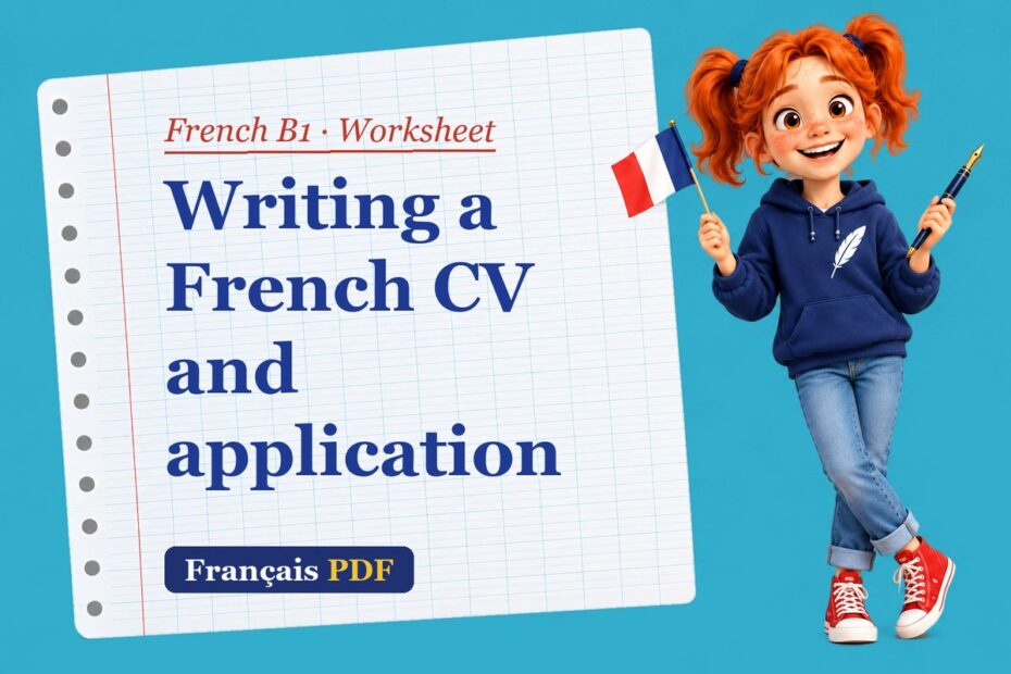 Writing a French CV and application – French B1 worksheet with Zoé, the Français PDF coach