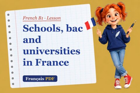 Schools, bac and universities in France – French B1 lesson with Zoé, the Français PDF coach