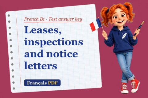 Leases, inspections and notice letters – French B1 test answer key with Zoé, the Français PDF coach