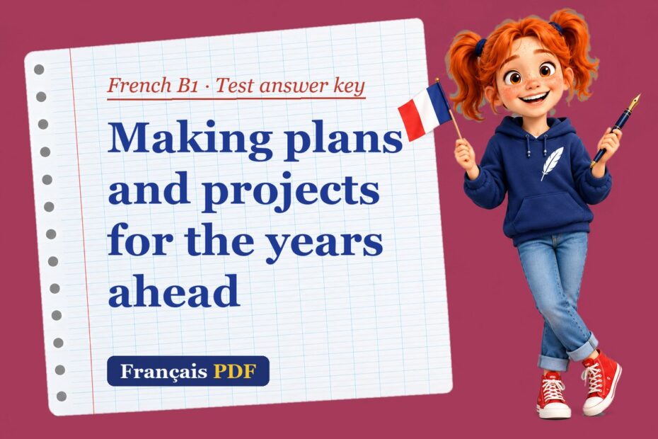 Making plans and projects for the years ahead – French B1 test answer key with Zoé, the Français PDF coach