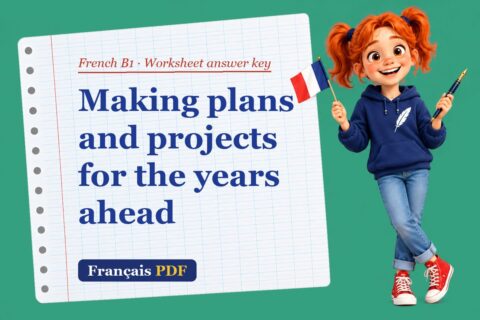 Making plans and projects for the years ahead – French B1 worksheet answer key with Zoé, the Français PDF coach