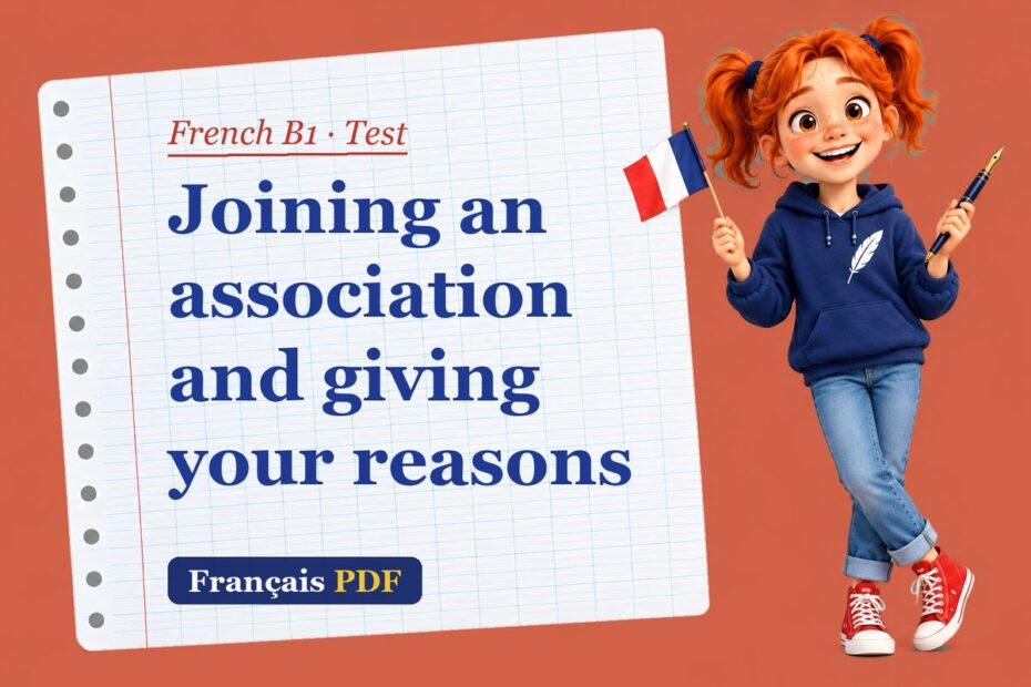 Joining an association and giving your reasons – French B1 test with Zoé, the Français PDF coach