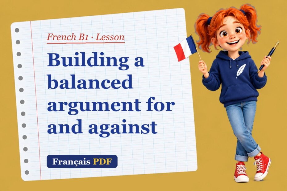 Building a balanced argument for and against – French B1 lesson with Zoé, the Français PDF coach