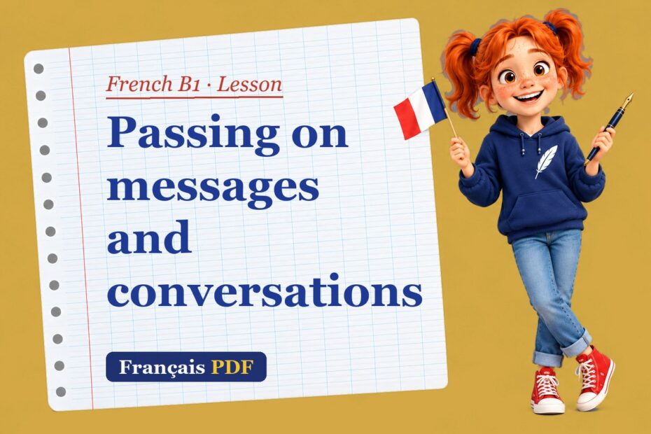 Passing on messages and conversations – French B1 lesson with Zoé, the Français PDF coach