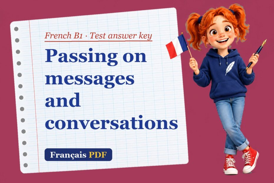 Passing on messages and conversations – French B1 test answer key with Zoé, the Français PDF coach