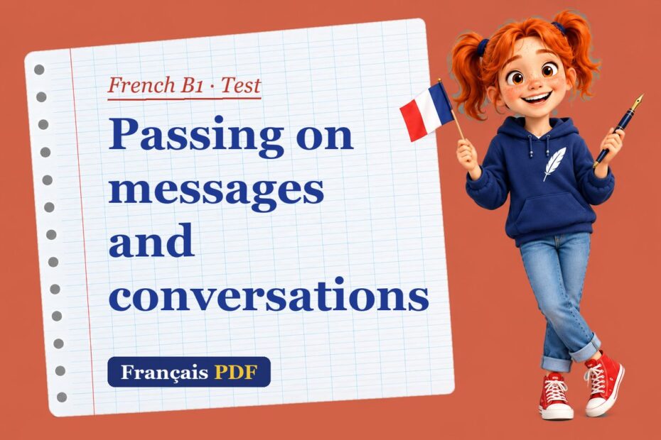 Passing on messages and conversations – French B1 test with Zoé, the Français PDF coach