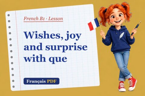 Wishes, joy and surprise with que – French B1 lesson with Zoé, the Français PDF coach