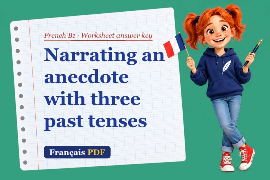 Narrating an anecdote with three past tenses – French B1 worksheet answer key with Zoé, the Français PDF coach