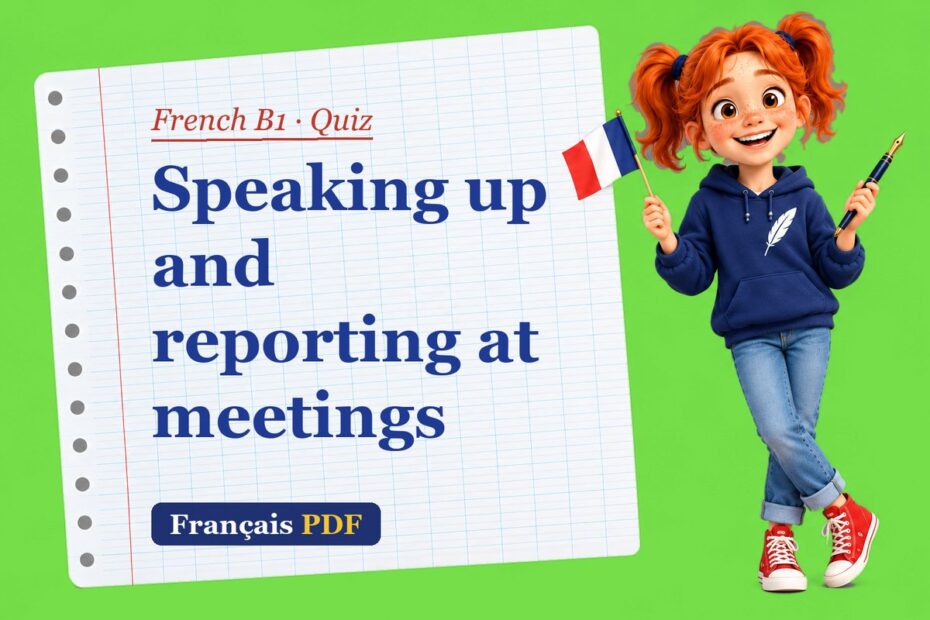 Speaking up and reporting at meetings – French B1 quiz with Zoé, the Français PDF coach