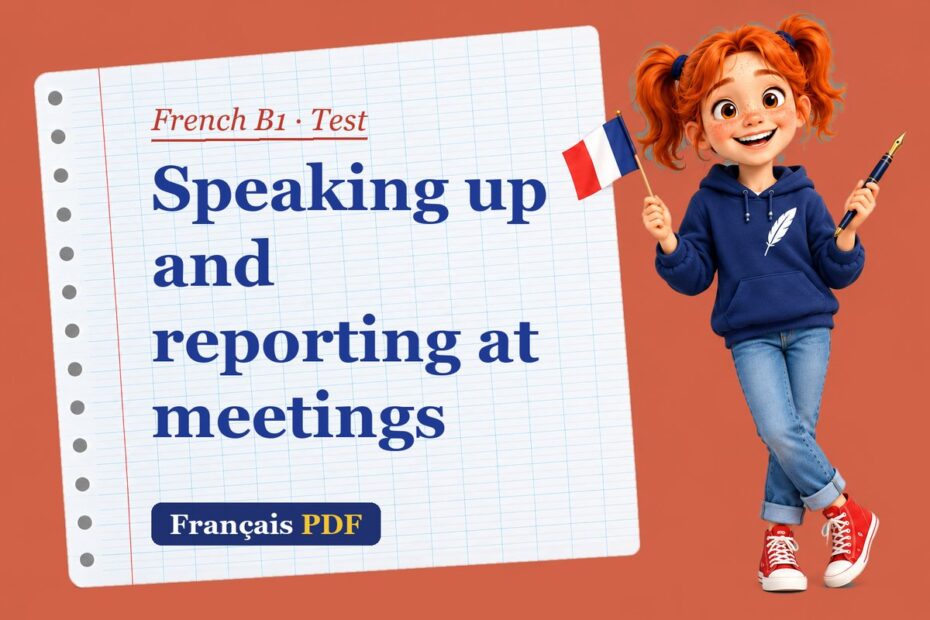 Speaking up and reporting at meetings – French B1 test with Zoé, the Français PDF coach
