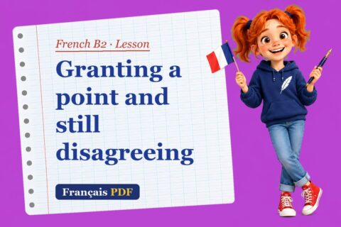 Granting a point and still disagreeing – French B2 lesson with Zoé, the Français PDF coach