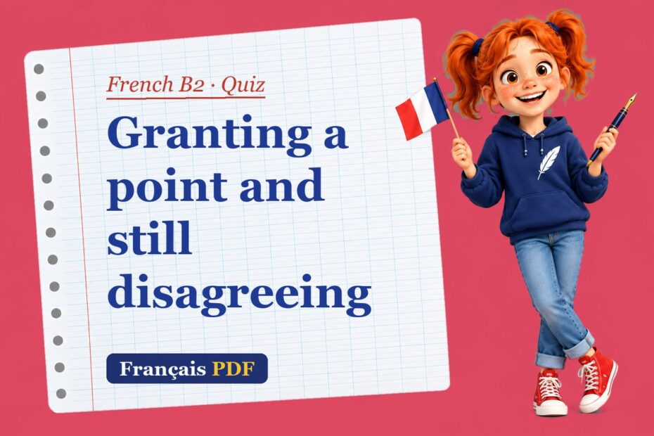 Granting a point and still disagreeing – French B2 quiz with Zoé, the Français PDF coach